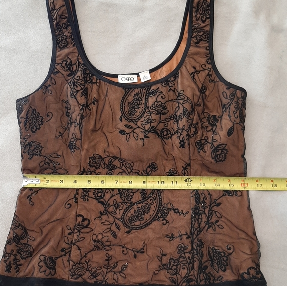 Cato Black Embroidered Beaded Detailed Top - Picture 9 of 12